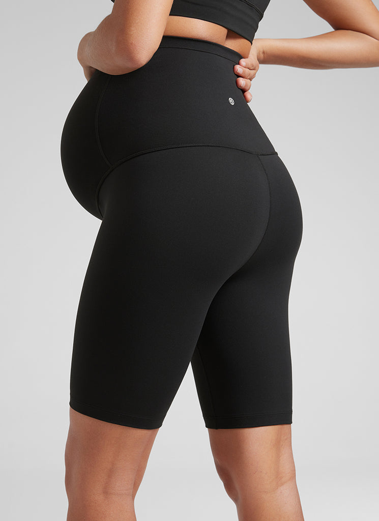 CRZ YOGA Women's Maternity Biker Shorts Super High Rise Butterluxe 8'' Black