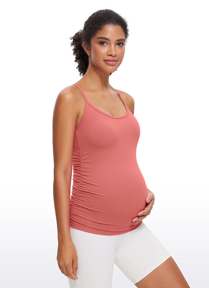 Butterluxe Y Back Maternity Tank Ruched Sides