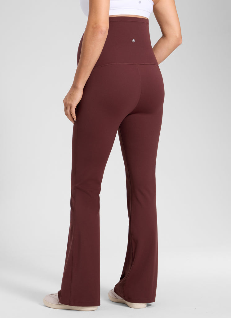 CRZ YOGA Women's Maternity Flare Leggings Pockets Butterluxe 31'' True Navy