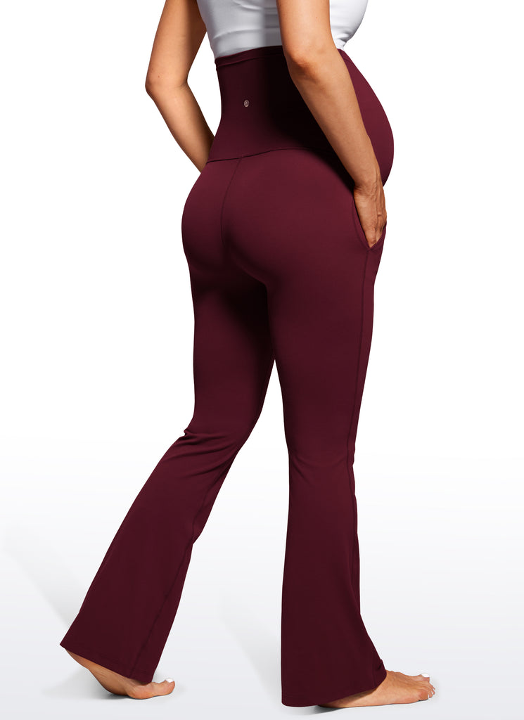 CRZ YOGA Women's Maternity Flare Leggings Pockets Butterluxe 31'' True Navy