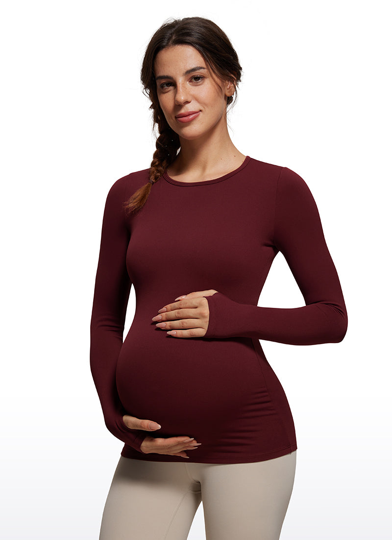 Butterluxe Long Sleeve Maternity Crewneck T-Shirts