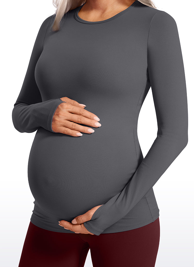 Butterluxe Long Sleeve Maternity Crewneck T-Shirts