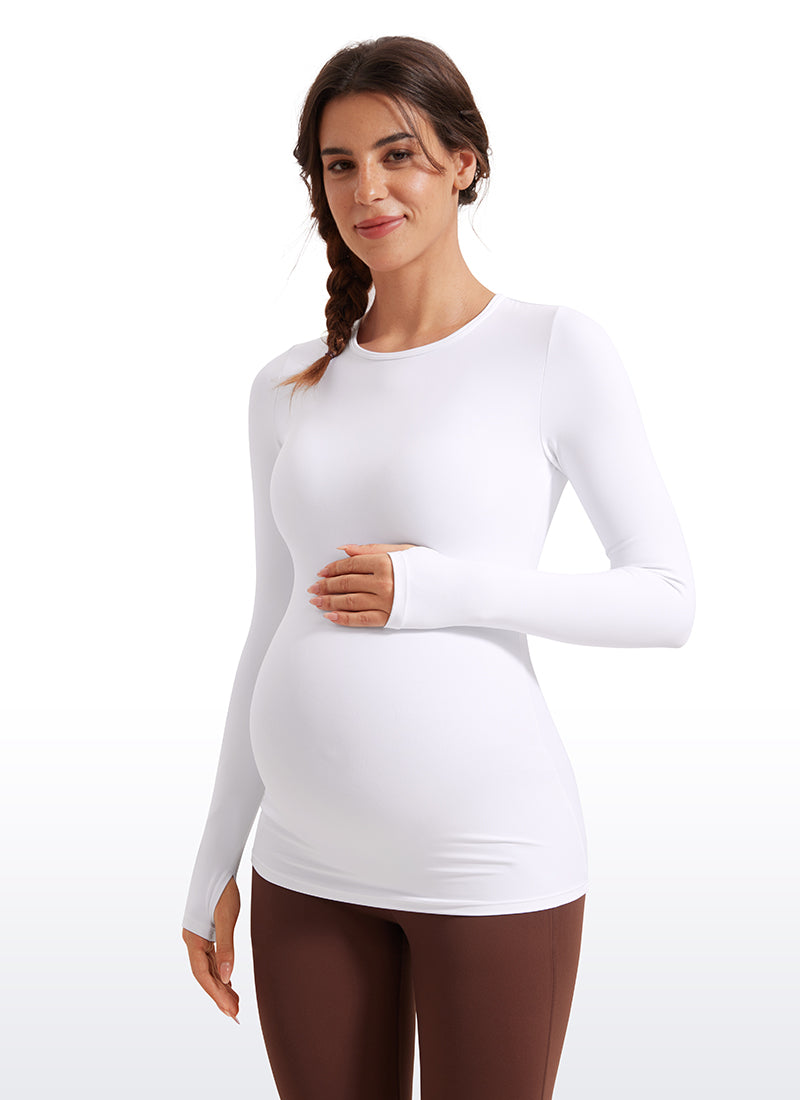 Butterluxe Long Sleeve Maternity Crewneck T-Shirts