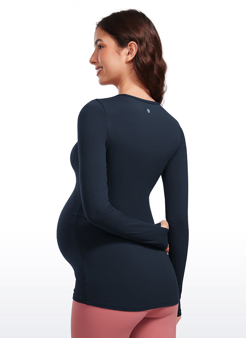 Butterluxe Long Sleeve Maternity Crewneck T-Shirts