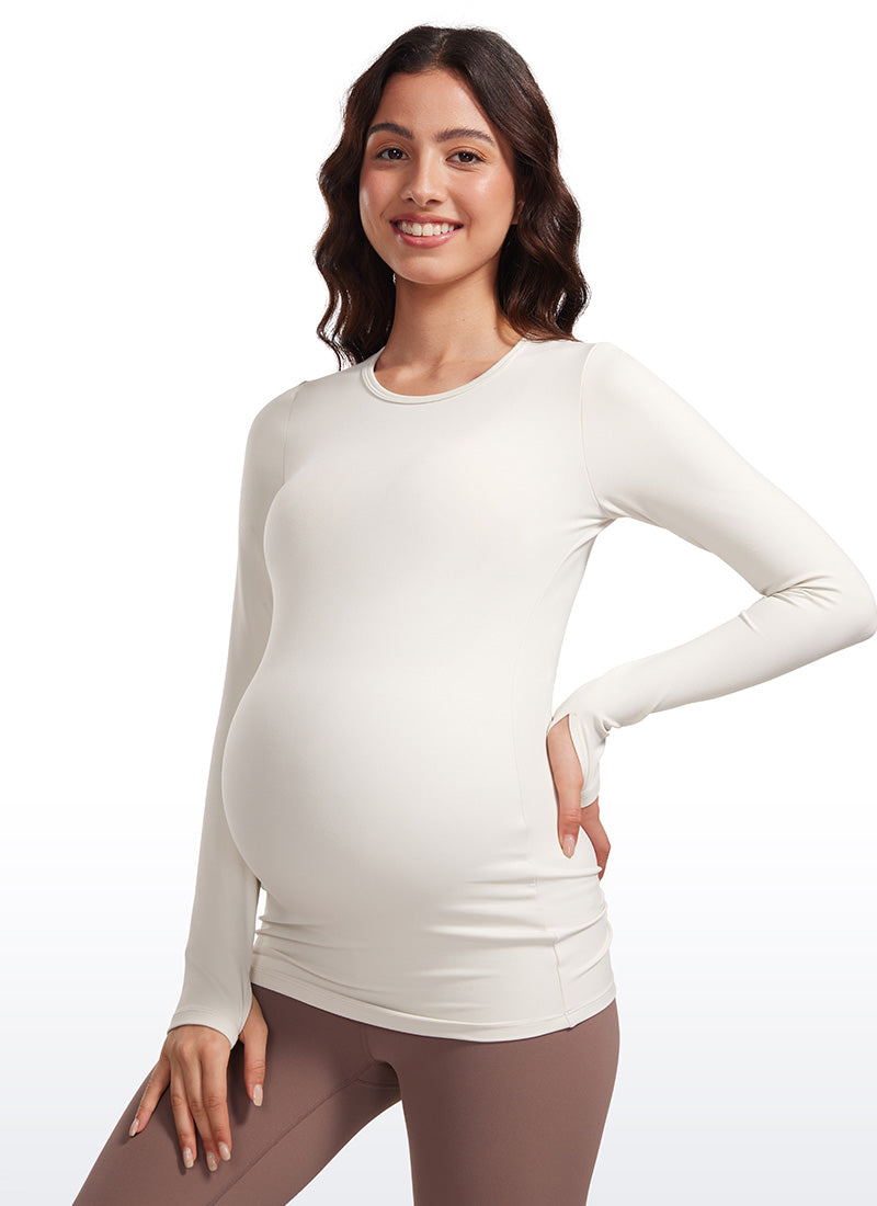 Butterluxe Long Sleeve Maternity Crewneck T-Shirts