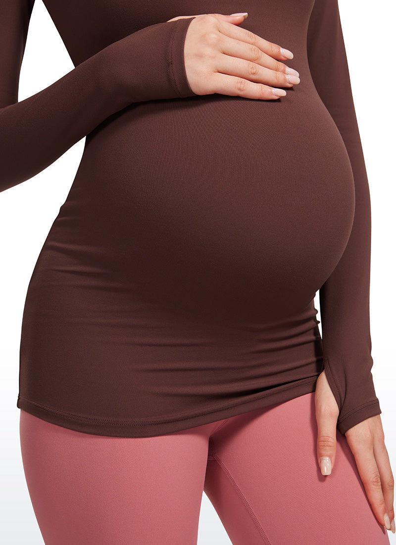 Butterluxe Long Sleeve Maternity Crewneck T-Shirts