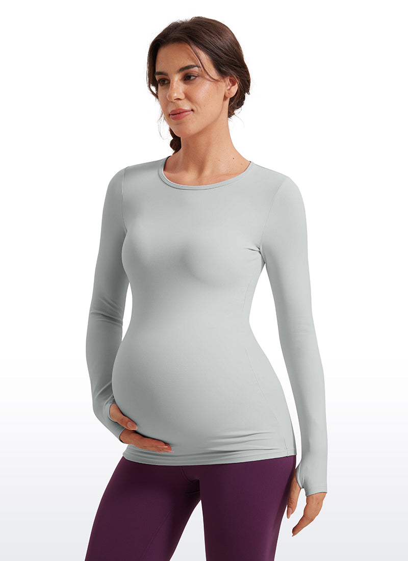 Butterluxe Long Sleeve Maternity Crewneck T-Shirts