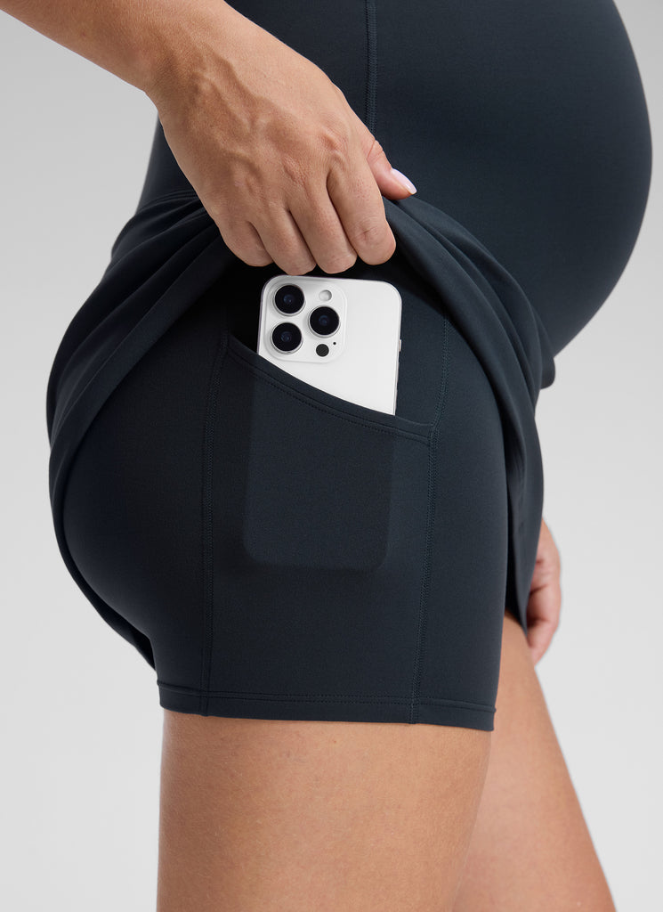 CRZ YOGA Women's Butterluxe Maternity Casual  A Line Pocketed Skirts True Navy