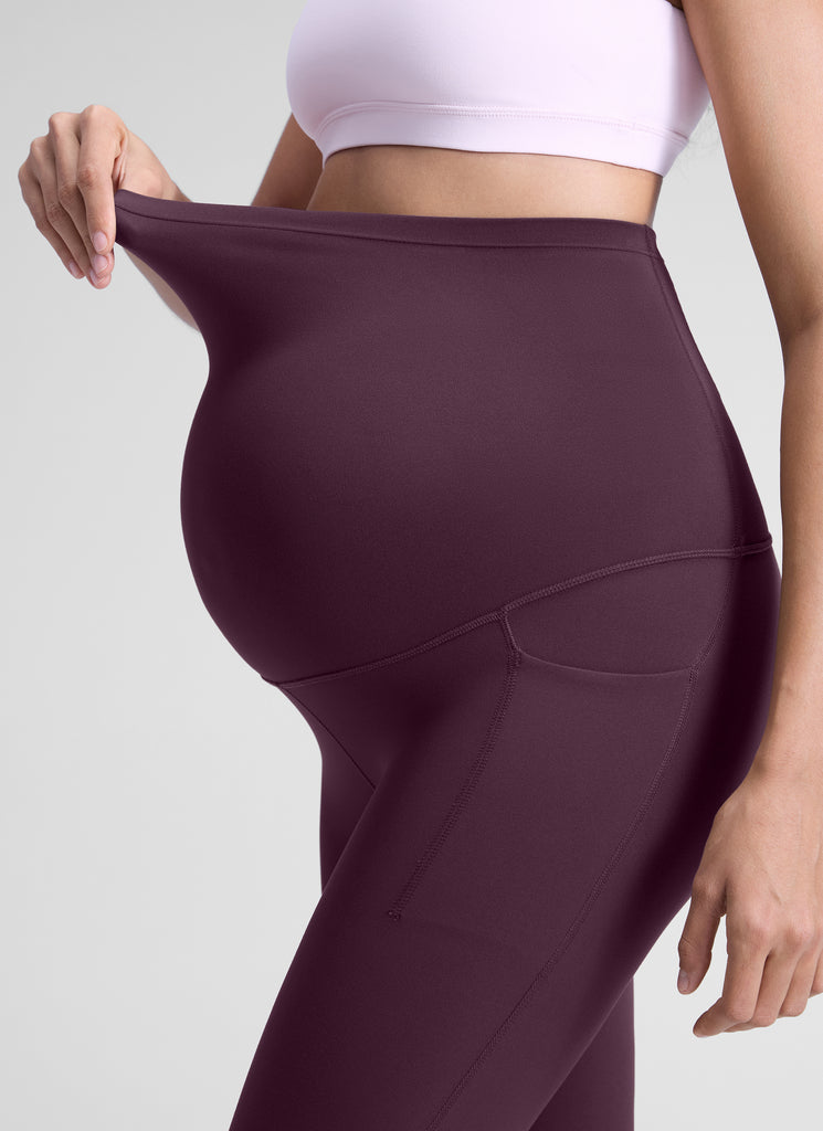 CRZ YOGA Women's Yoga High Rise Butterluxe Maternity Legging 25" Deep Purple