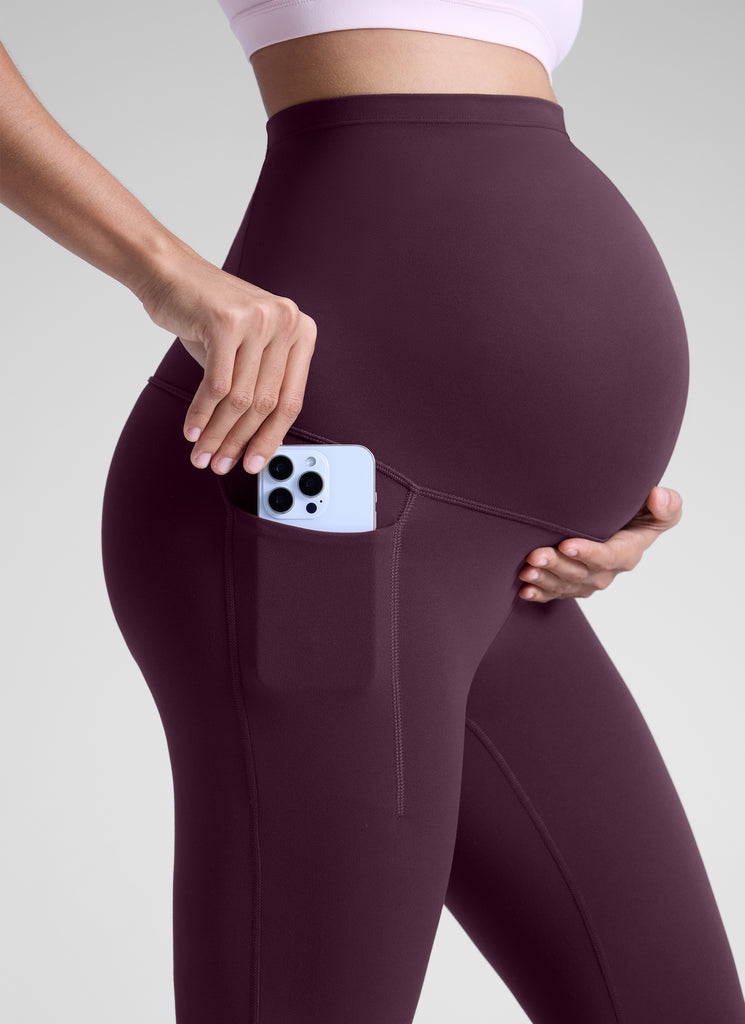 CRZ YOGA Women's Yoga High Rise Butterluxe Maternity Legging 25" Deep Purple