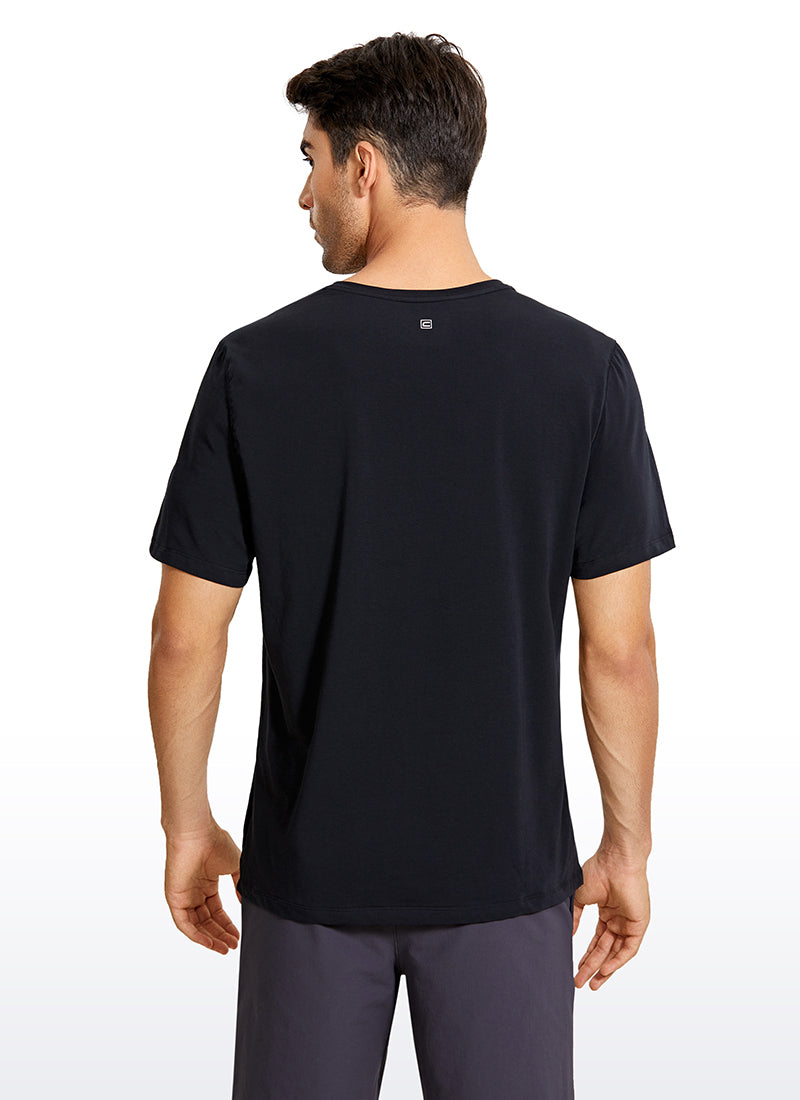 Pima Cotton Short Sleeve V Neck