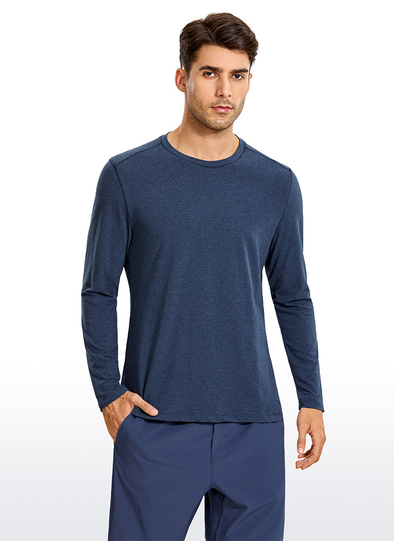 Pima Cotton Long Sleeve - Navy heather