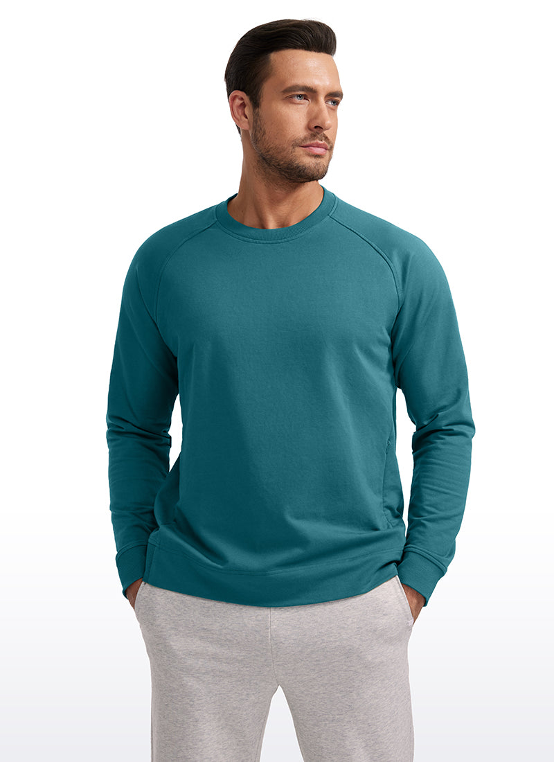 French Terry Pullover Sweatshirts with Zip Pockets
