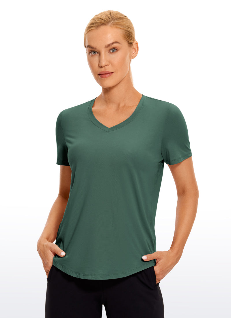 Pima Cotton Yoga Short Sleeves V-Neck